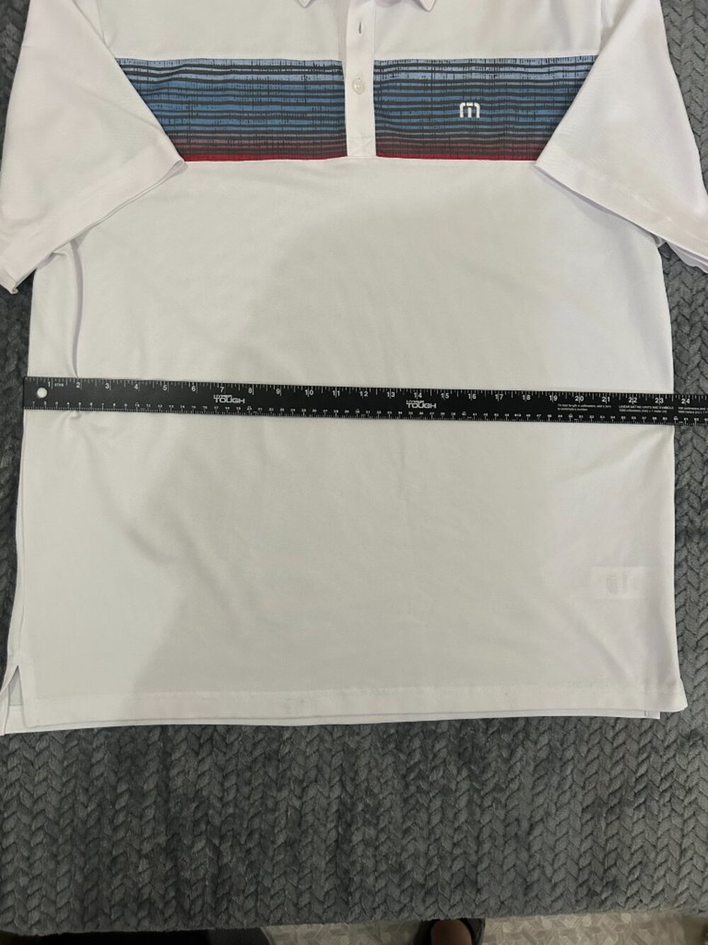 Travis Mathew Men's XL Golf Polo Shirt Navy White Short Sleeve Casual - Picture 4 of 7